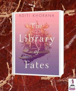 The Library of Fates cover on red marble background