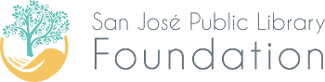 San Jose Public Library Foundation logo - hand with tree growing from it