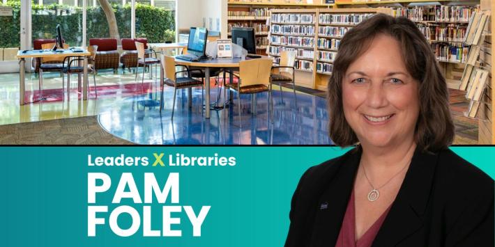 A composite of a cutout councilmember Pam Foley inside Pearl Avenue Branch