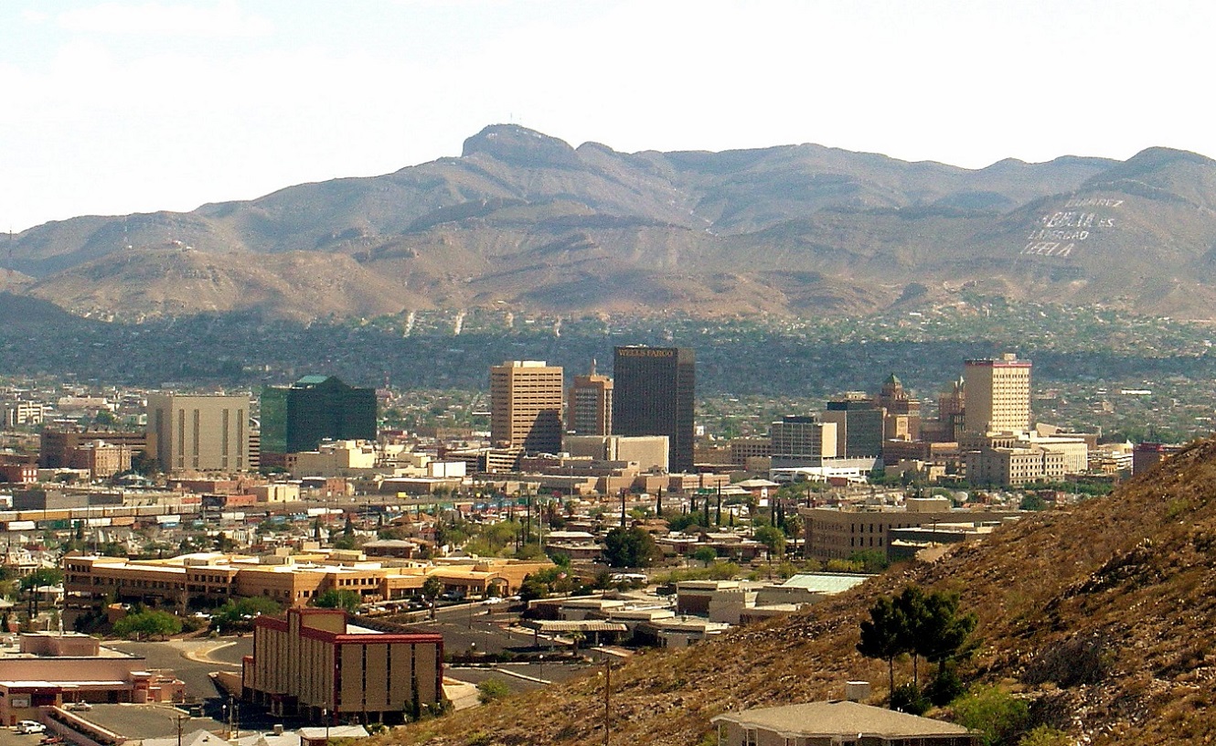 Image: City of El Paso skyline in 2007. Photo in the public domain