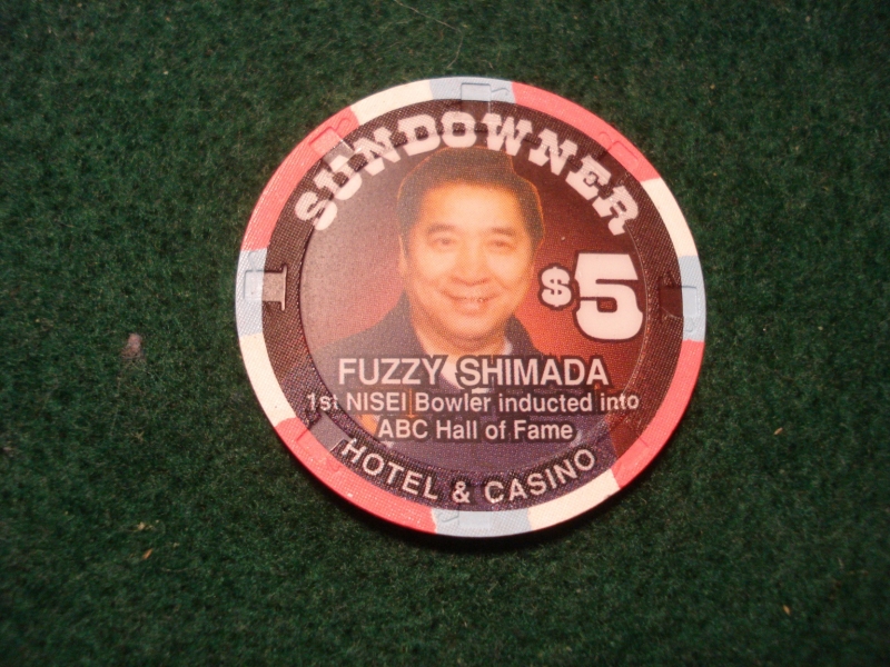 Image: This poker chip was created in honor of Fuzzy's HOF election by the Sundowner Hotel and Casino.