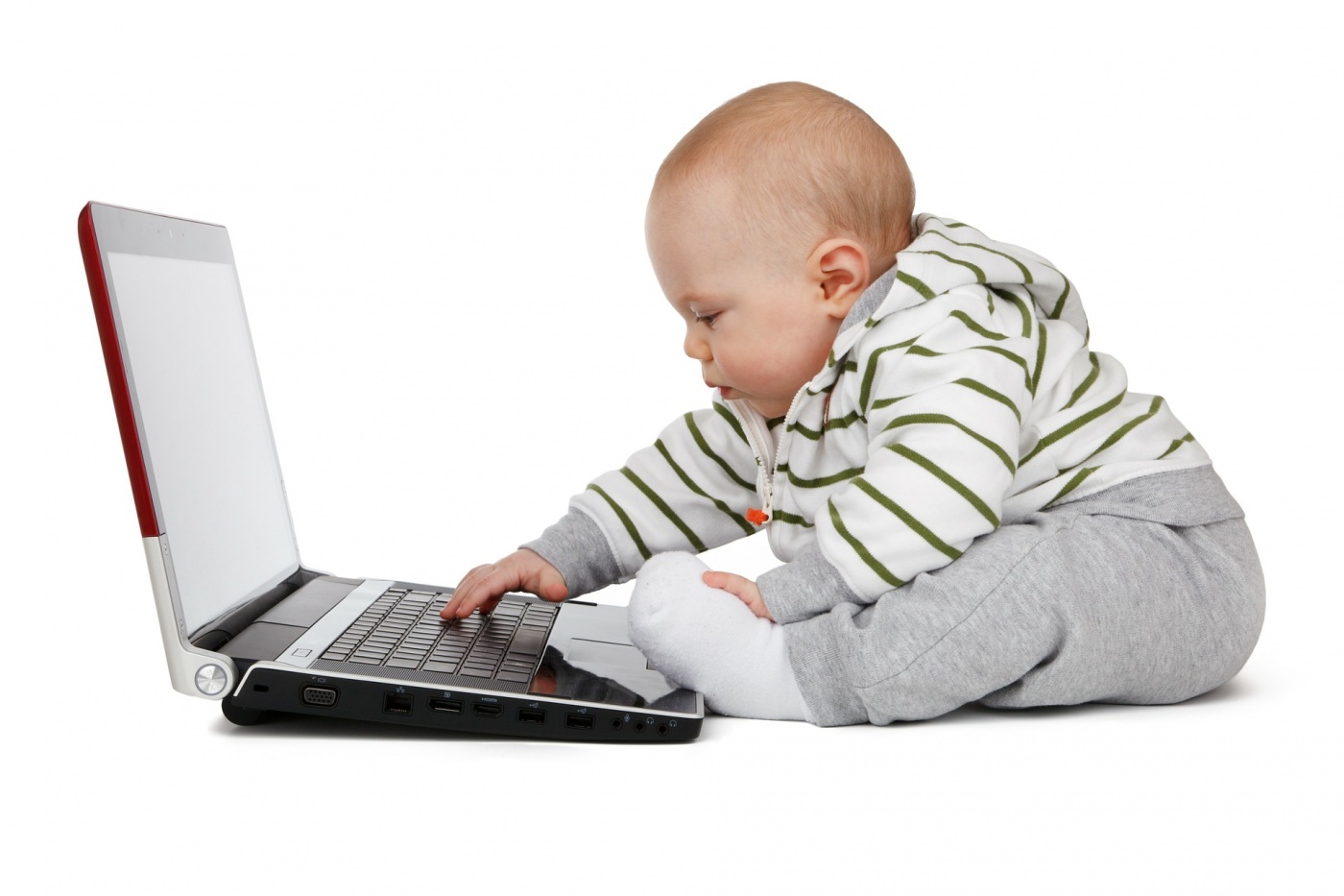 baby on a laptop