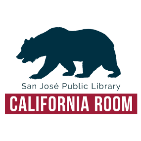 California Room logo: silhouette of the state animal, a grizzly bear