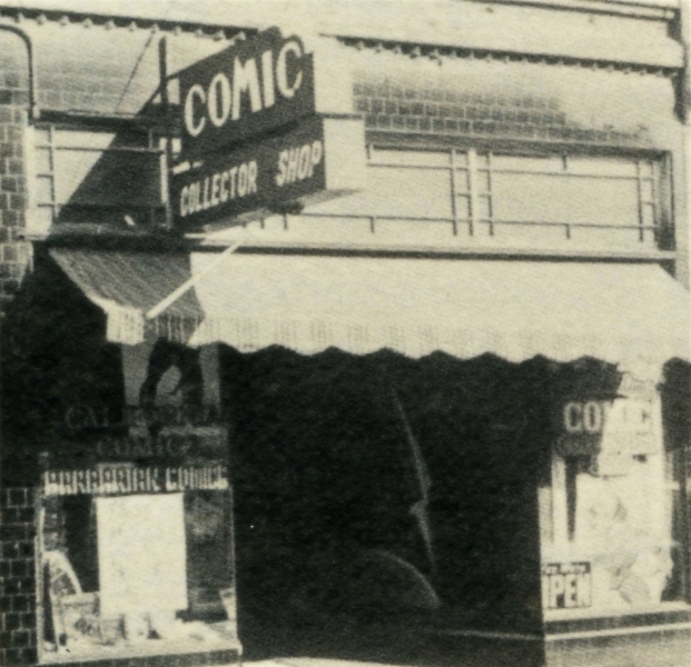 Bob Sidebottom's Comic Collector Shop on E. San Fernando Street. Photo from 1976 Willow Glen High School yearbook.