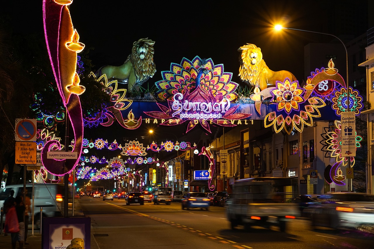 street lights and decorations for Diwali