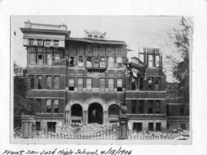 Front of San Jose High School 4/18/1906