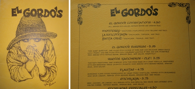 El Gordo's 墨西哥餐厅的菜单