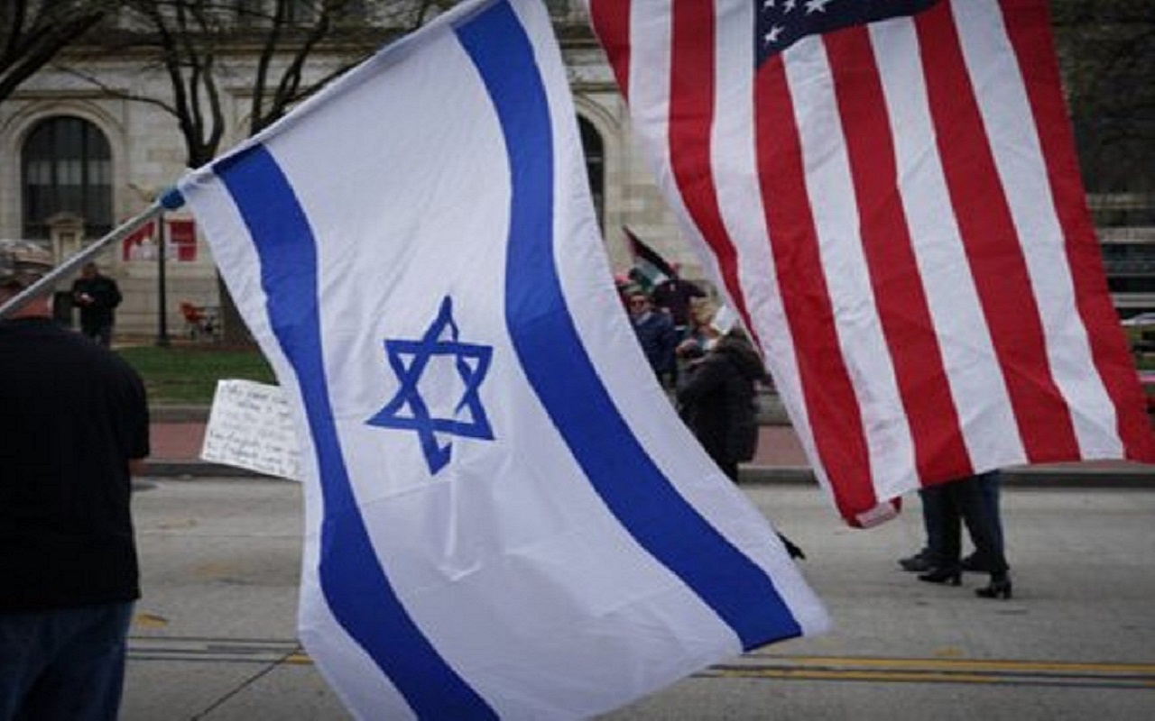 jewish and american flags