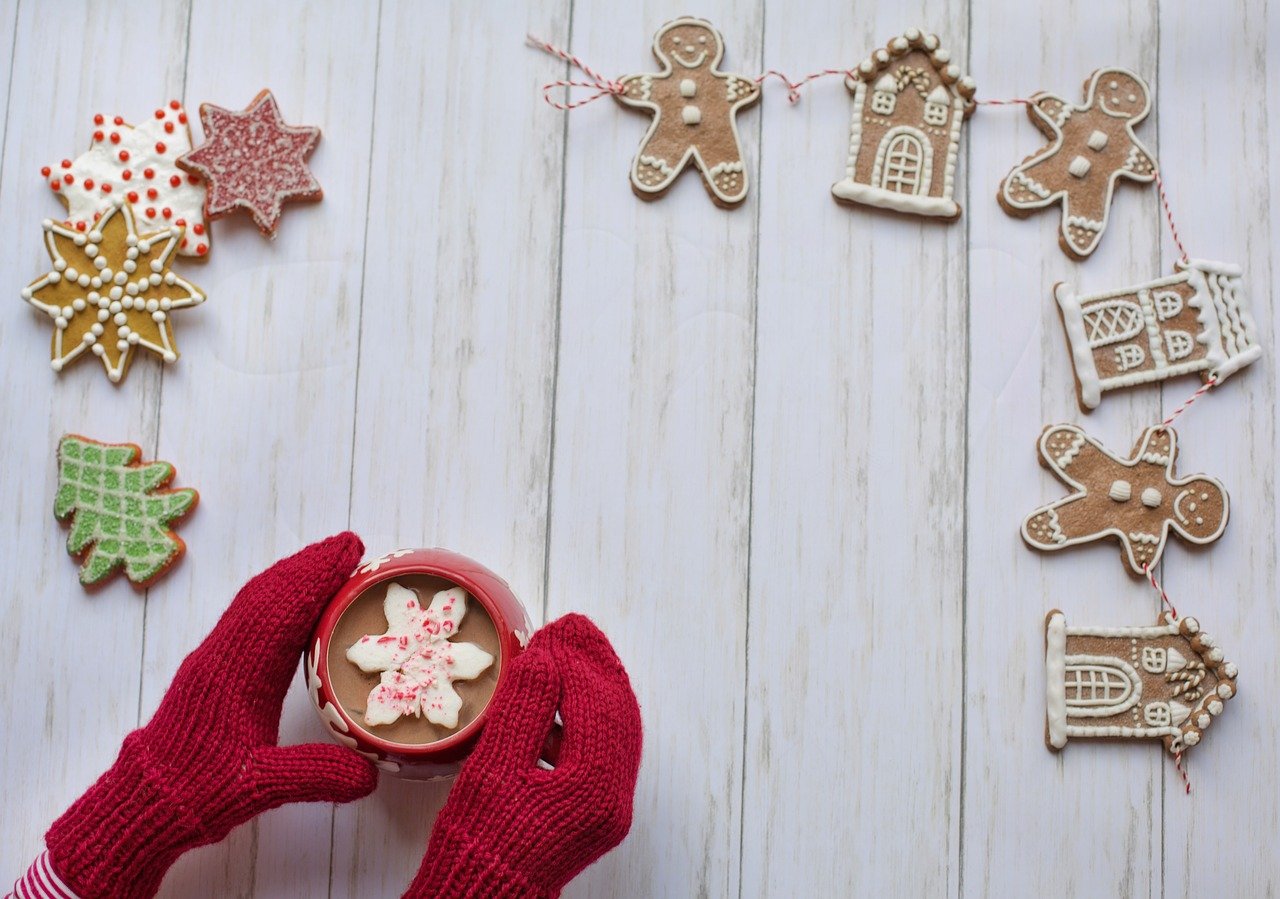 guantes, galletas, calor, invierno