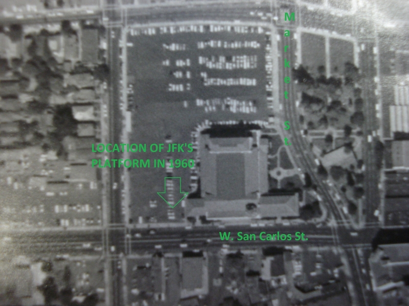 Image: This 1960 aerial photo shows the Civic Auditorium's west parking lot