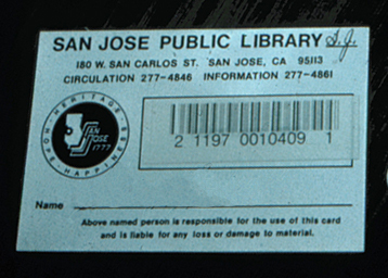 1970's style library card