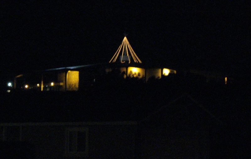 2012年，教堂屋頂上的現代樹。
