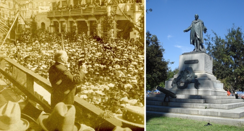 威廉·麥金萊總統（1897-1901）是第三位訪問聖荷西的總統。像他的前任一樣，麥金萊在法院對面的聖詹姆斯公園發表演說。