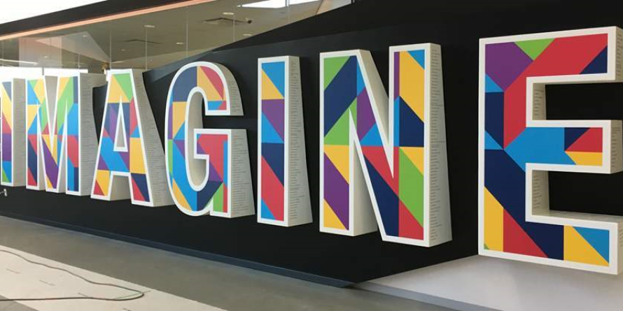 IMAGINE Donor Wall in the Stanley A. Milner Library