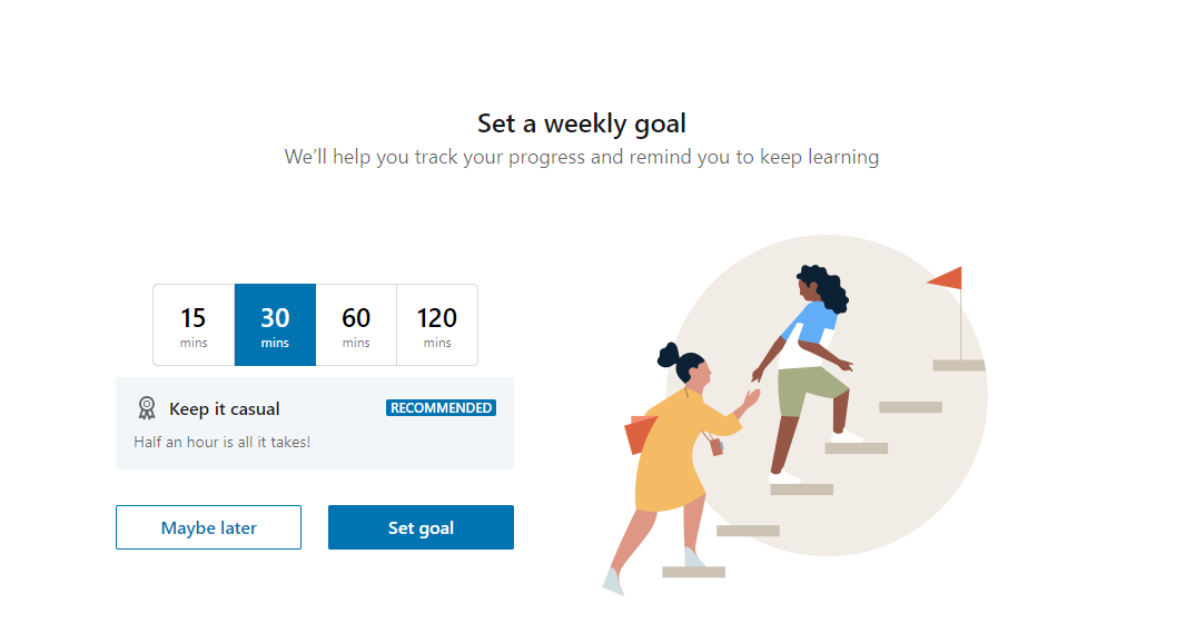 Set your weekly learning goal