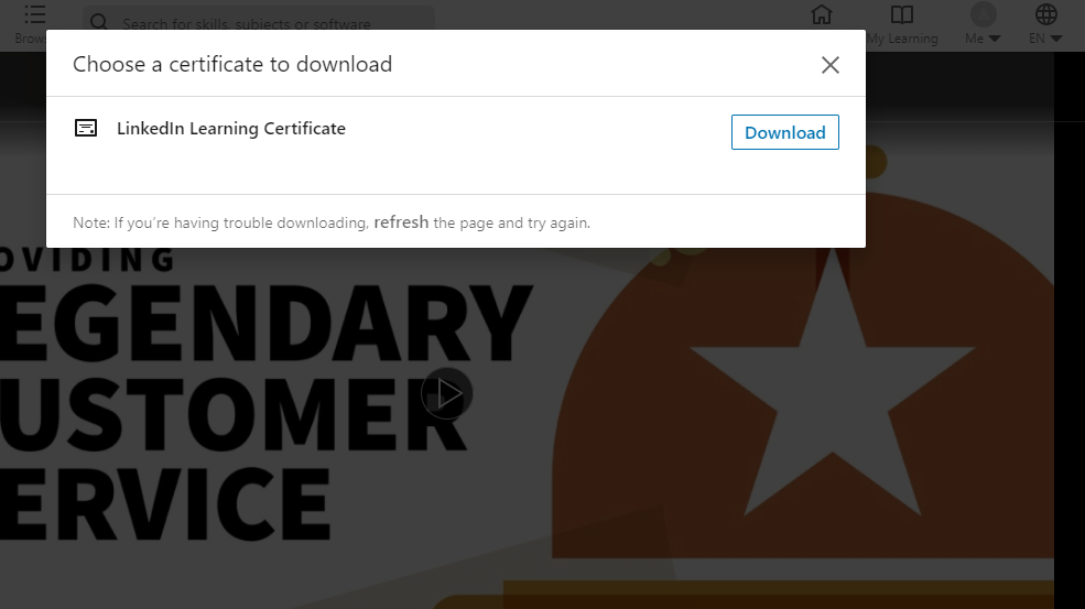 Download your certificate