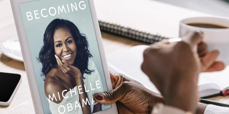 Reading Becoming by MIchelle Obama on an eReader