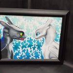 How to Train Your Dragon mixed media art