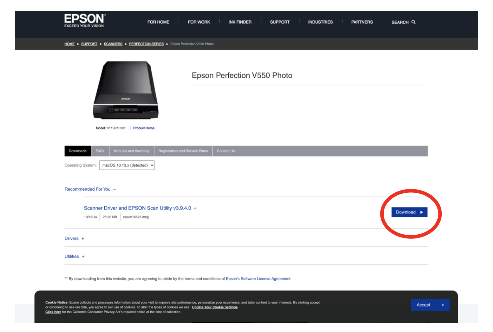 epson v550 scanner software download