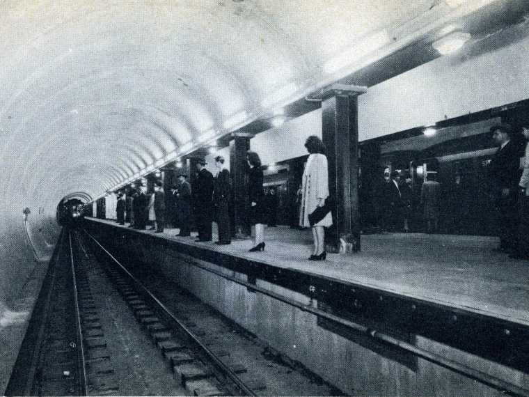 People standing on subway platform
