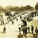 People in parade on street in Pullman