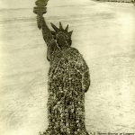 Human Statue of Liberty, 18,000 people, Camp Dodge, Des Moines, Iowa. Source: Special Collections, World War I Collection, 2008.37.1