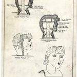Drawn instructions for creating a female grotesque head. Source: Special Collections, Chicago Park District Records: Drawings, Drawing 3868