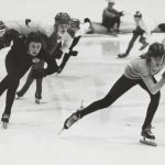 Speed Skating, McFetridge Sports Arena, California Park, undated. Source: Chicago Park District Records: Photographs, Special Collections, Image 012_006_008