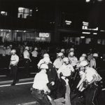 Police clash with protesters near Grant Park, 1968. Source: Special Collections, Chicago Park District Records: Photographs, Box 32, Folder 5