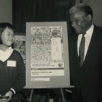 Amy Chan, winner of America’s Marathon’s Community Poster contest, 1986 October 7. Photographer: Antonio Dickey
