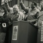 Mayor Sawyer opens the 1988 marathon, 1988 October 30.