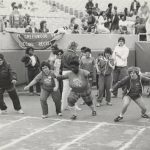 Special Olympics athletes start a race, undated.