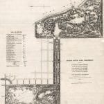 Plan for South Park, 1871. Olmsted and Vaux's original plan for what became Washington Park, Jackson Park, and the Midway Plaisance. Source: Chicago Public Library, Chicago Park District Drawing 659
