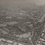 Washington Park and Midway Plaisance, aerial view, undated. Source: Chicago Public Library, Chicago Park District Photograph 104_024_001