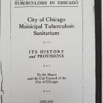 Copy of the cover of "City of Chicago Municipal Tuberculosis Sanitarium: Its History and Provisions”