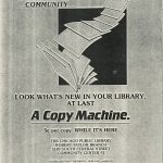 A flyer for a copy machine at Robert Taylor Branch library.