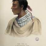 Portrait of person in traditional Native American dress