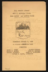 Digitized image of Book Review and Lecture Forum typewritten page from 1938.