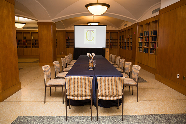 McKim Conference Room with a long rectangular table setup