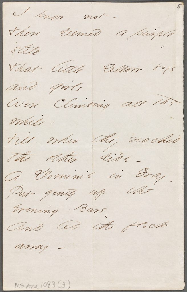 Page 2 of a poem from Emily Dickinson to Thomas Wentworth Higginson