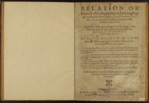 The Barlow/BPL copy of Mourt’s Relation, lot no. 1725 (G.354.52). Click here to view digitized copy.