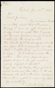 Letter from Lydia Marie Child to William Lloyd Garrison about a book called the American Anti-Slavery Almanac, on June 20, 1860