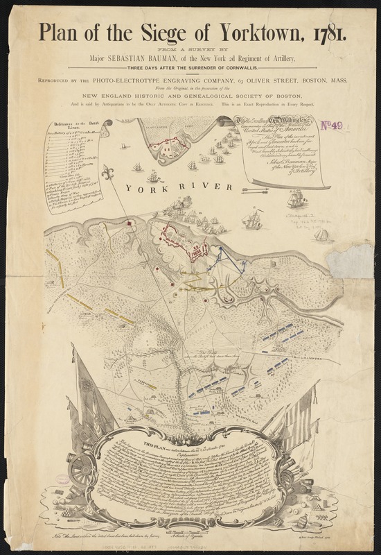 Plan of the Siege of Yorktown, 1781, map