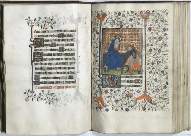 A full-page miniature showing the flight of the Holy Family into Egypt.