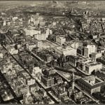 Ariel photo of copley square and the Boston public library from 1928