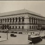 Photo of the exterior of the Boston Public Library in 1928