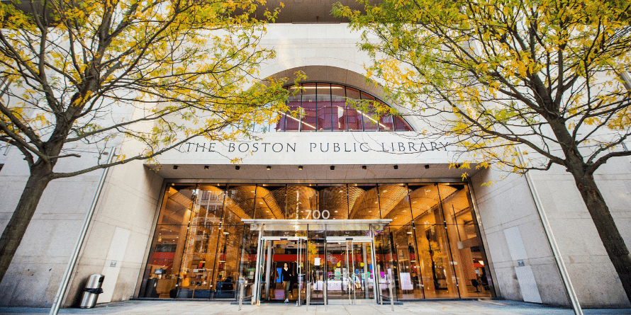 Boston Public Library Boylston Street Building Entrance