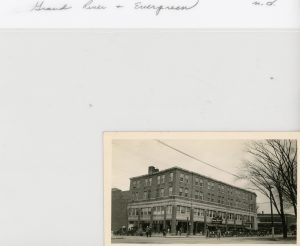 Building at Grand River and Evergreen, date unknown