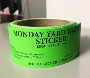 A picture of City of East Lansing yard waste stickers