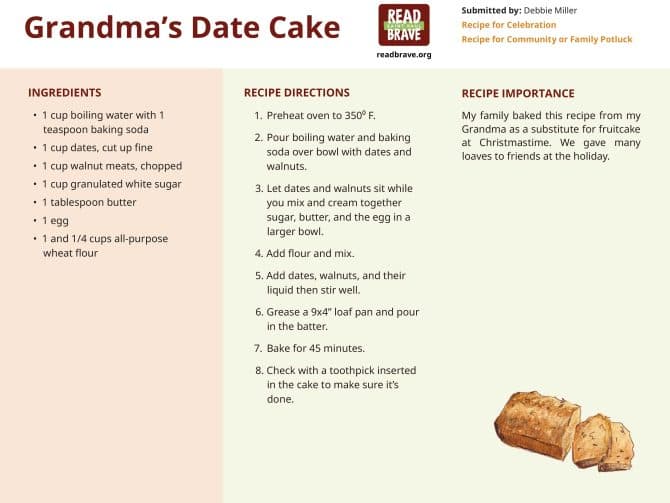 Grandma's Date Cake
